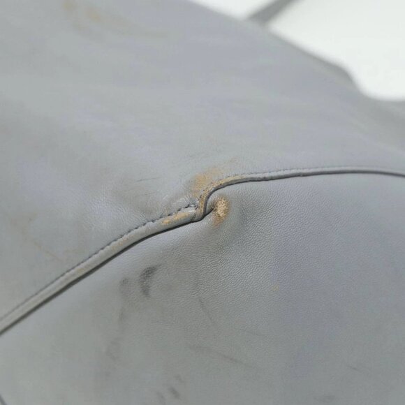 CELINE Horizontal Cabas Tote Bag Leather Light Blue Auth mr333 - Picture 4 of 16